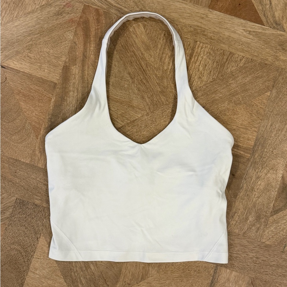 Lululemon Align Halter Tank in white Nulu fabric